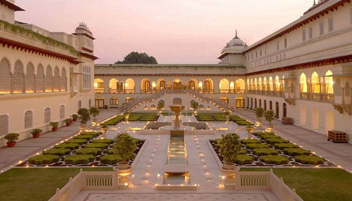 Heritage palace hotel courtyard