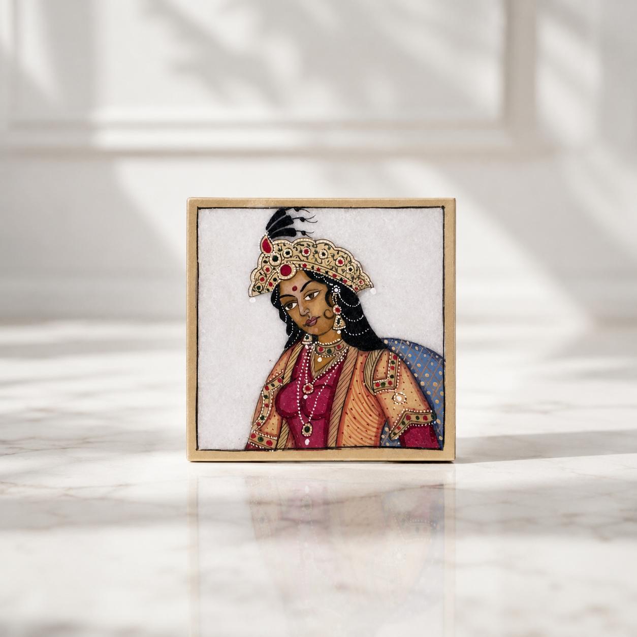 Crown of Mewar — hand-painted marble painting by Gico Gifts, Udaipur